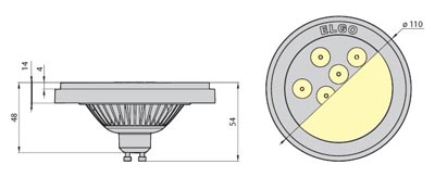 Размеры AR111 LED