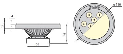 Размеры AR111 LED